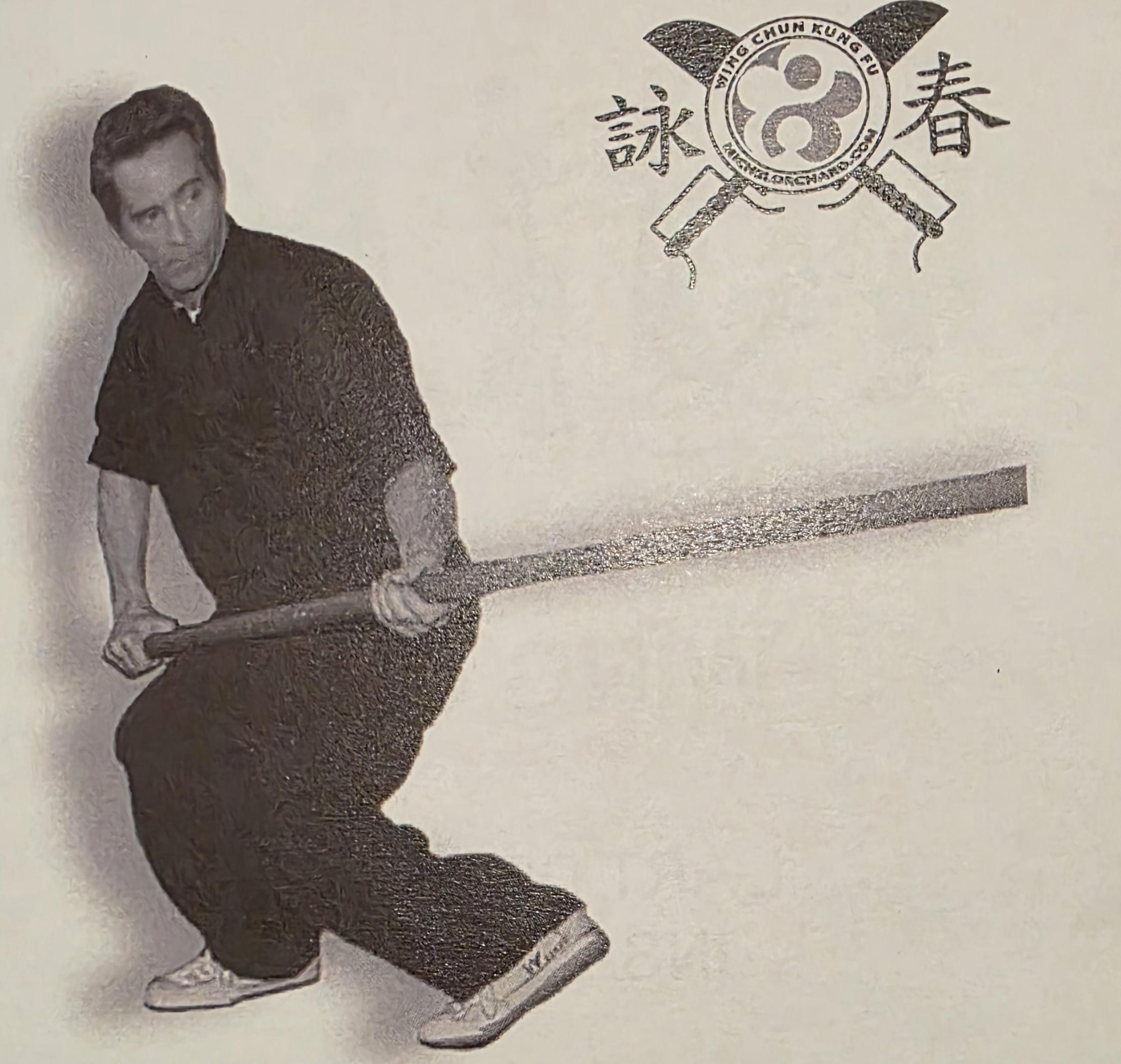 Sifu Michel Orchard avec baton de Wing Chun