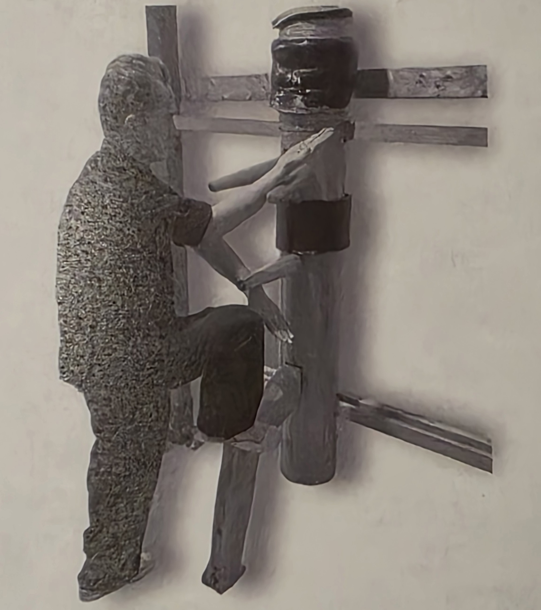 Sifu Michel Orchard au mannequin de bois